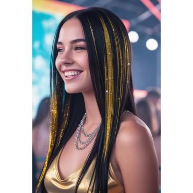 Extension capelli oro glitter Set 3 pz