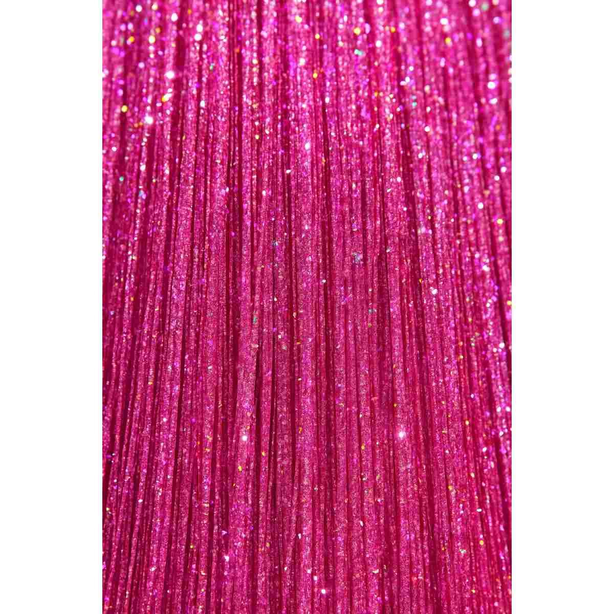 Extension capelli rosa glitter Set 3 pz