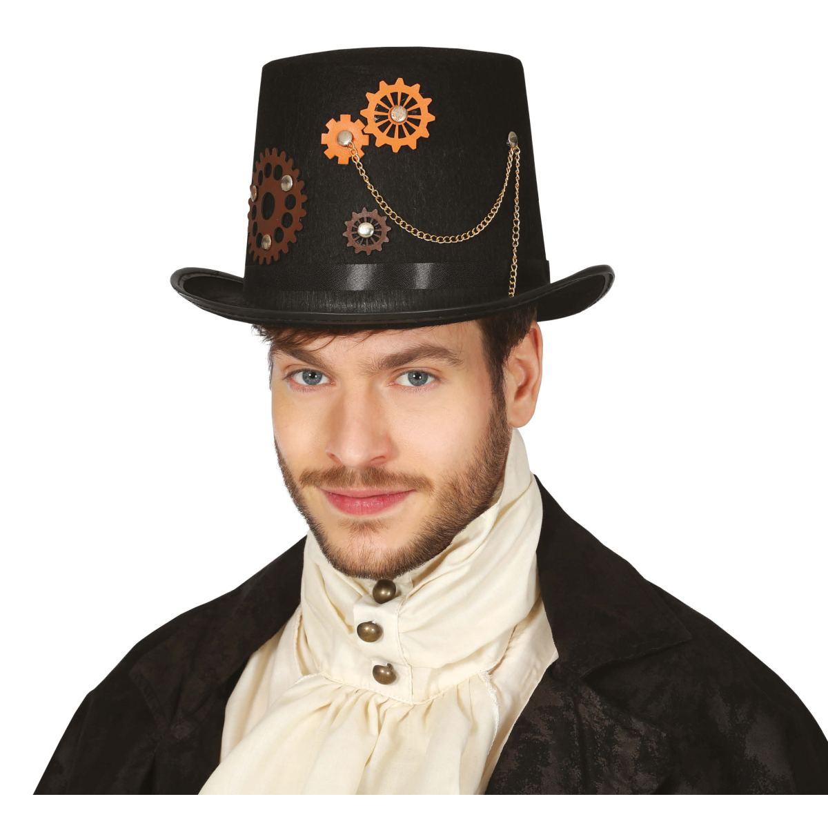 Cappello steampunk nero ingranagg