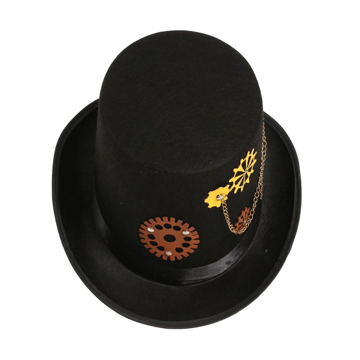 Cappello steampunk nero ingranagg