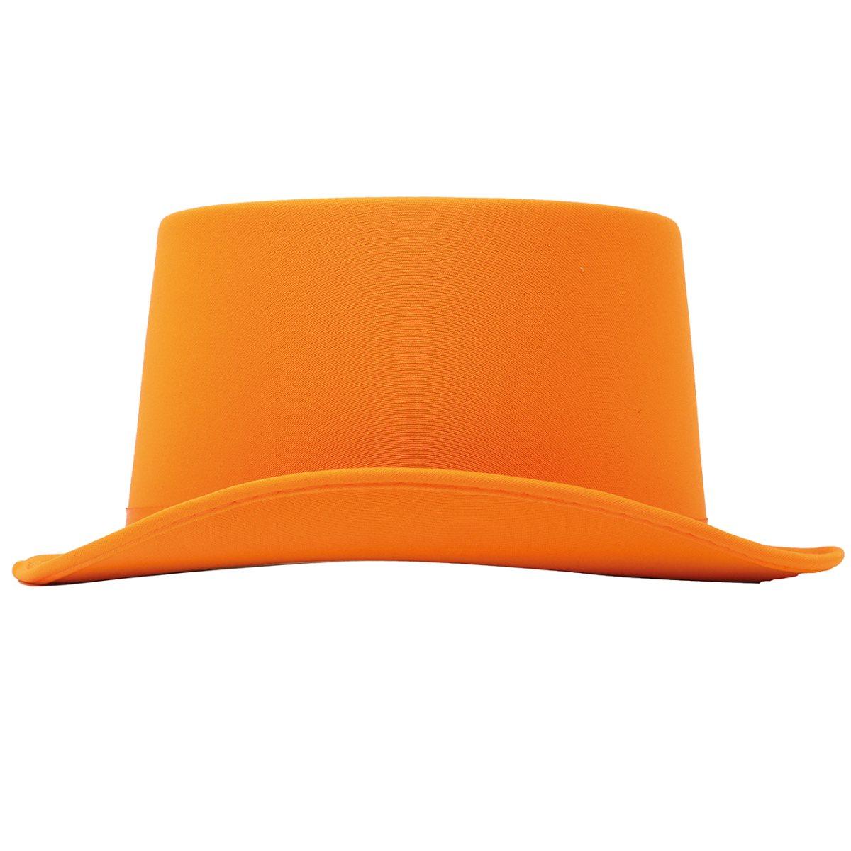 Cappello cilindro arancione raso