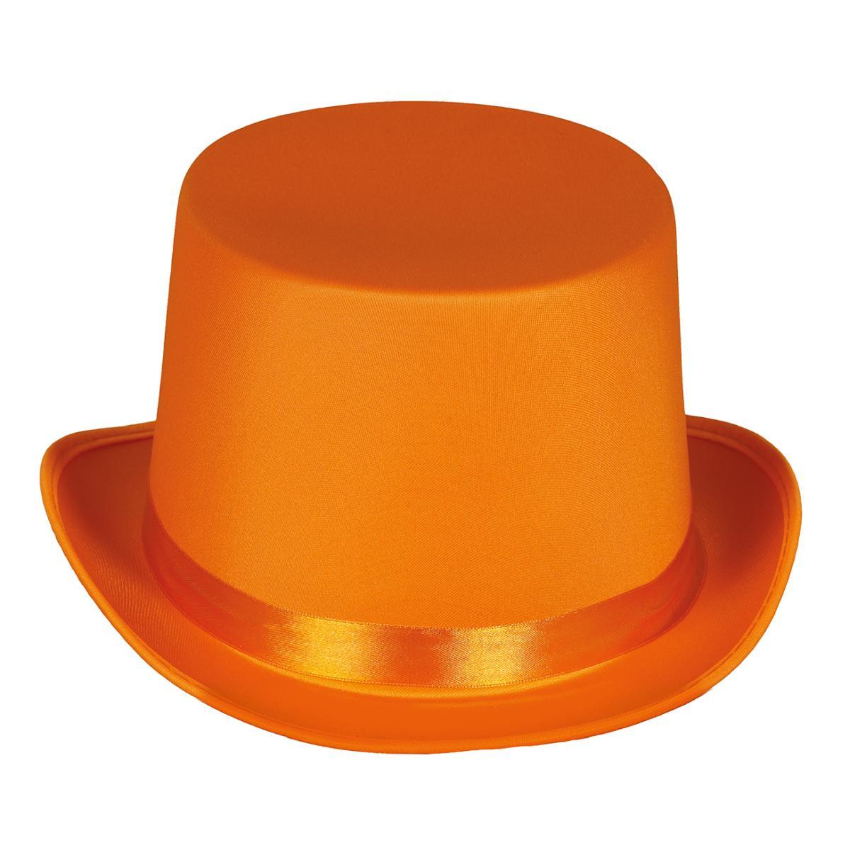 Cappello cilindro arancione raso