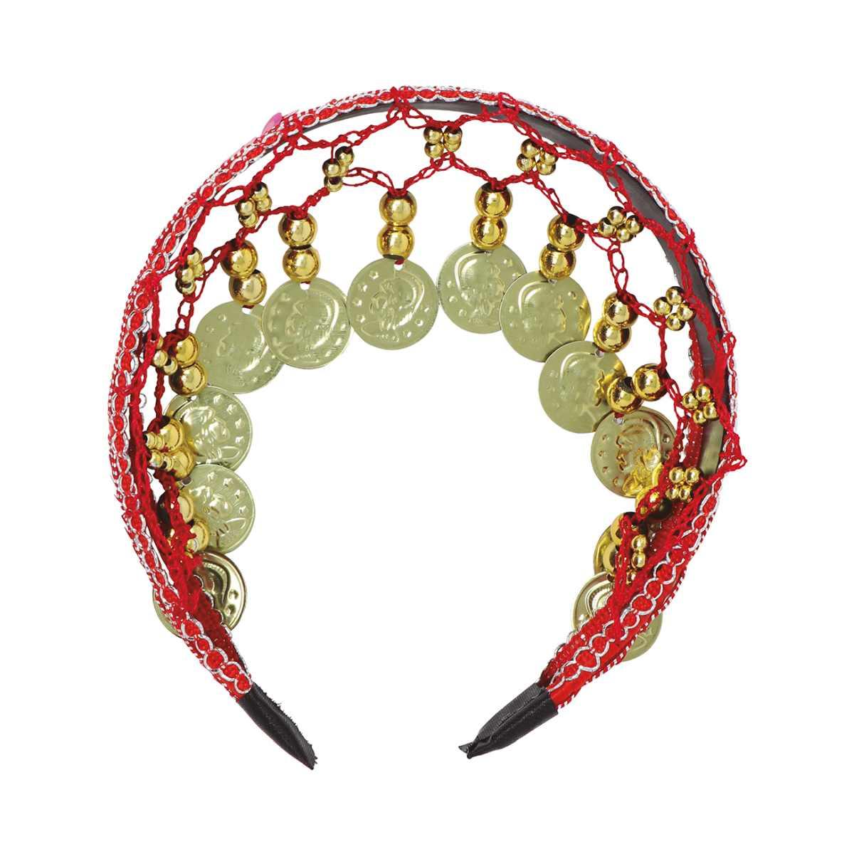 Copricapo gitana rosso monete