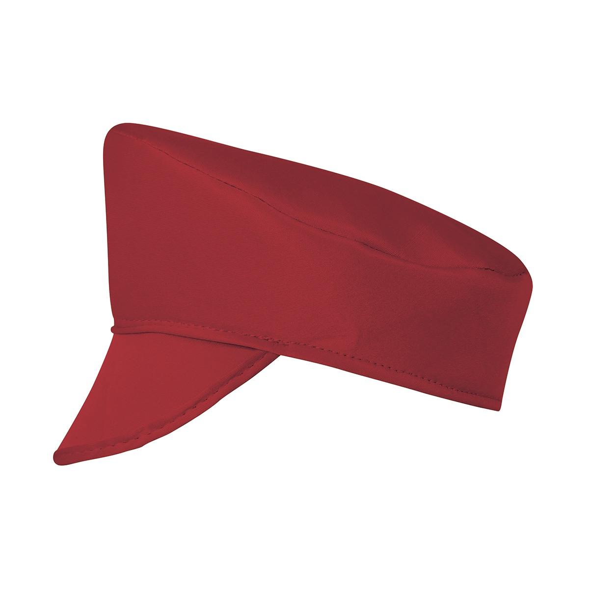 Cappello berretto tessuto rosso visiera