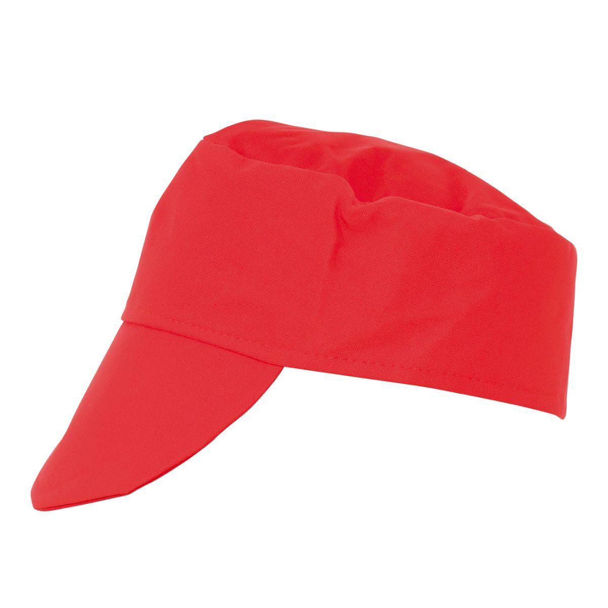 Cappello berretto tessuto rosso visiera