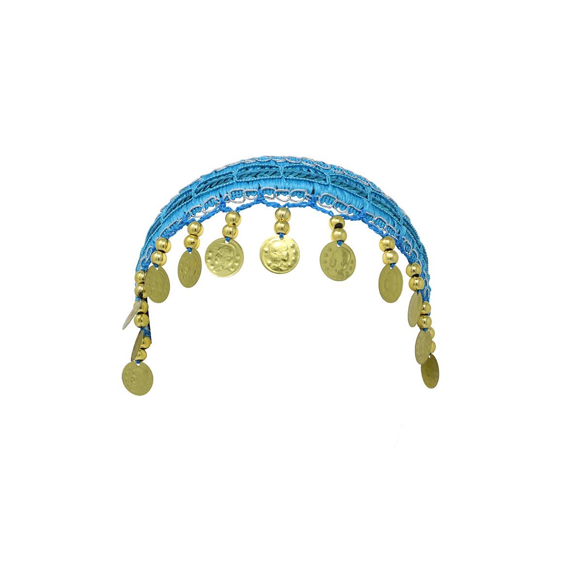 Copricapo gitana azzurro monete