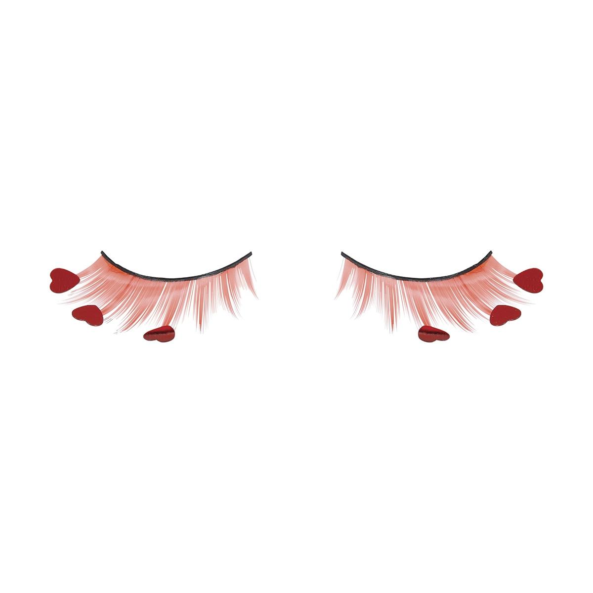 Trucco ciglia rosse cuori