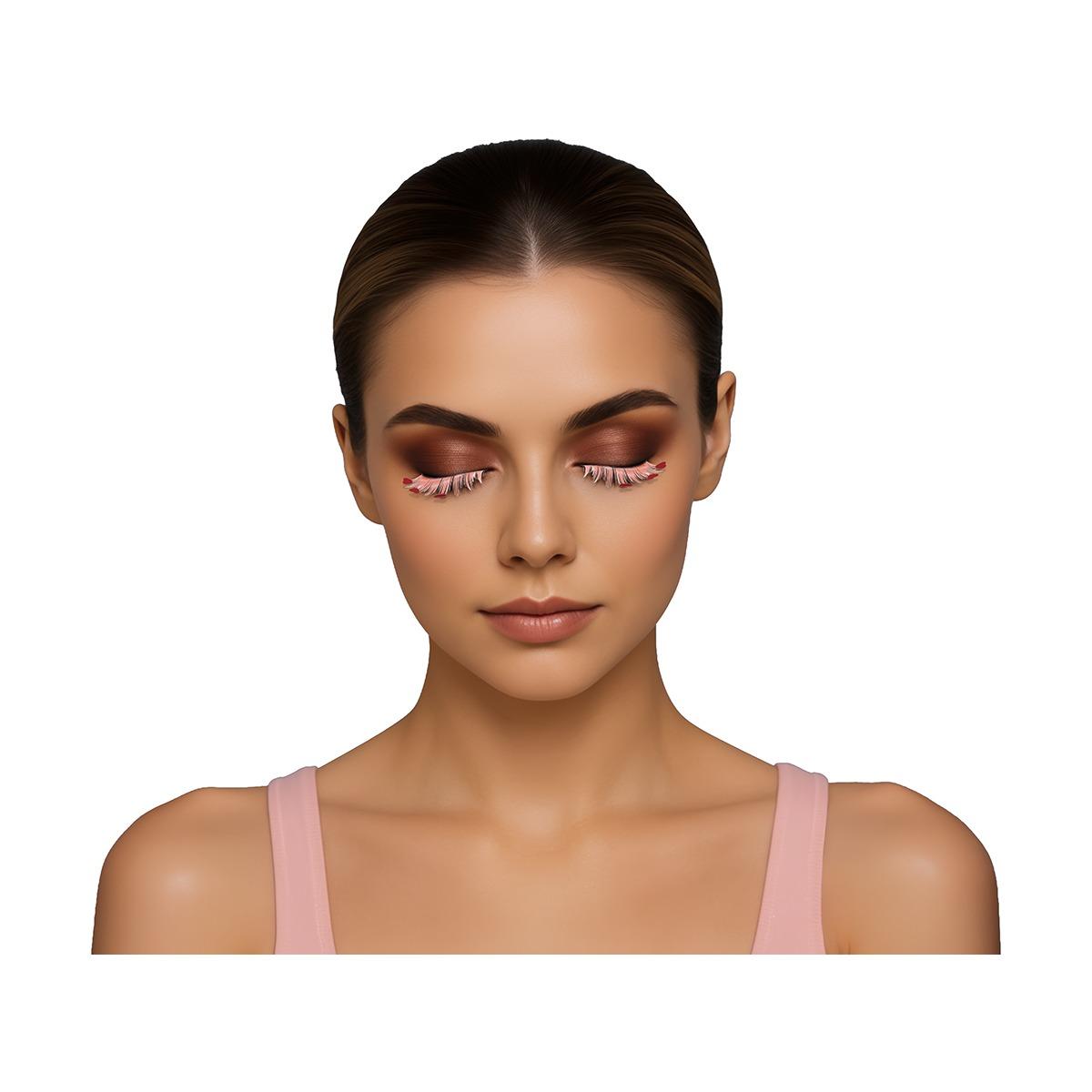 Trucco ciglia rosse cuori