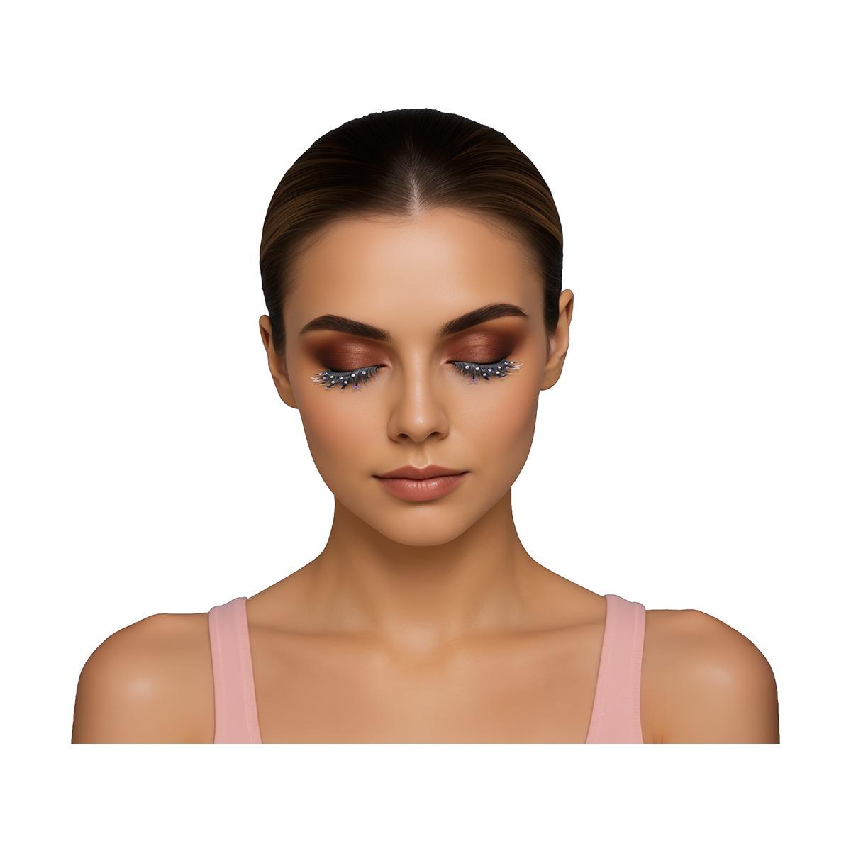 Trucco ciglia nere farfalle rosa