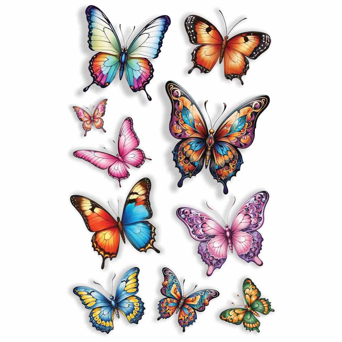 Tatuaggi rimovibili corpo farfalle
