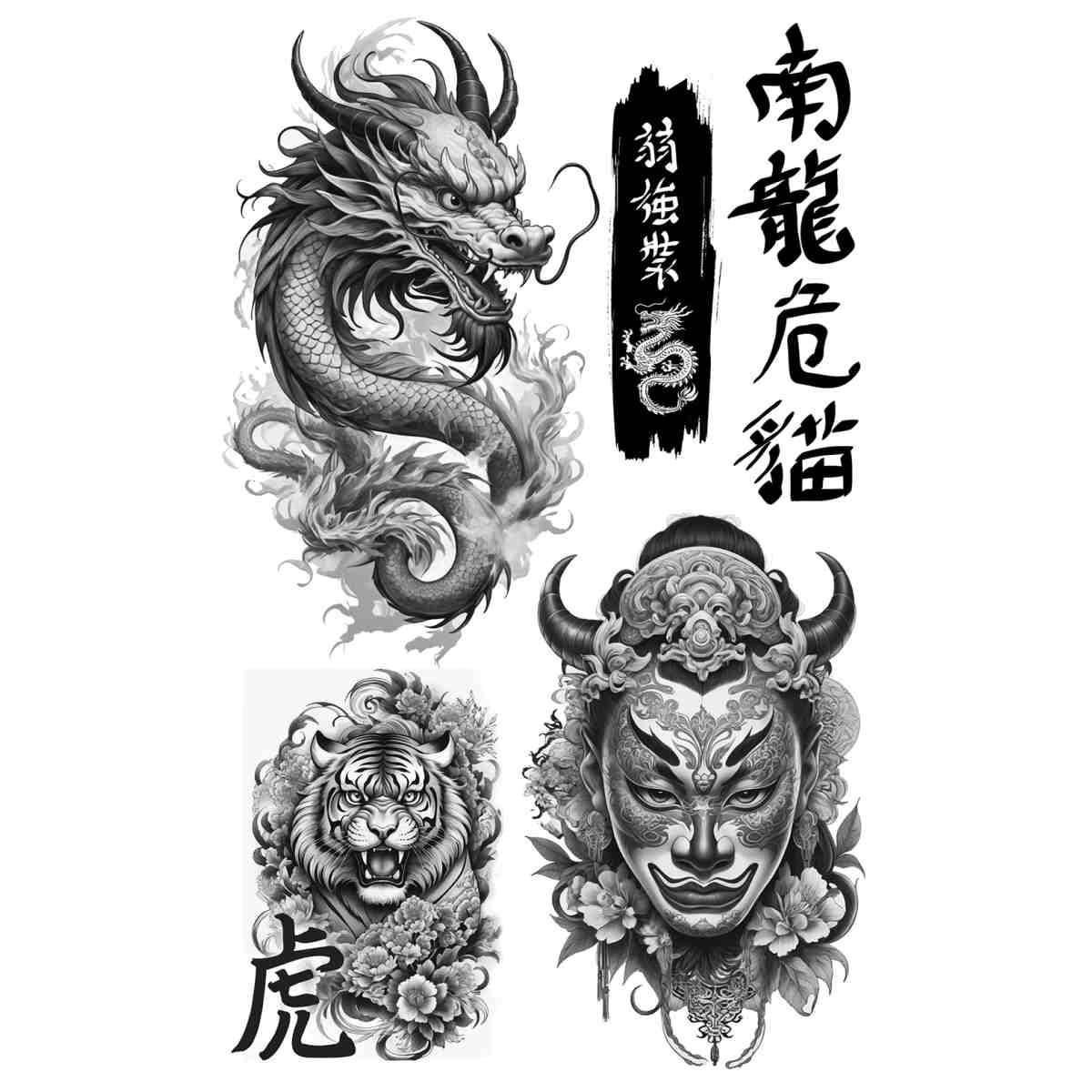 Tatuaggi rimovibili corpo asiatici