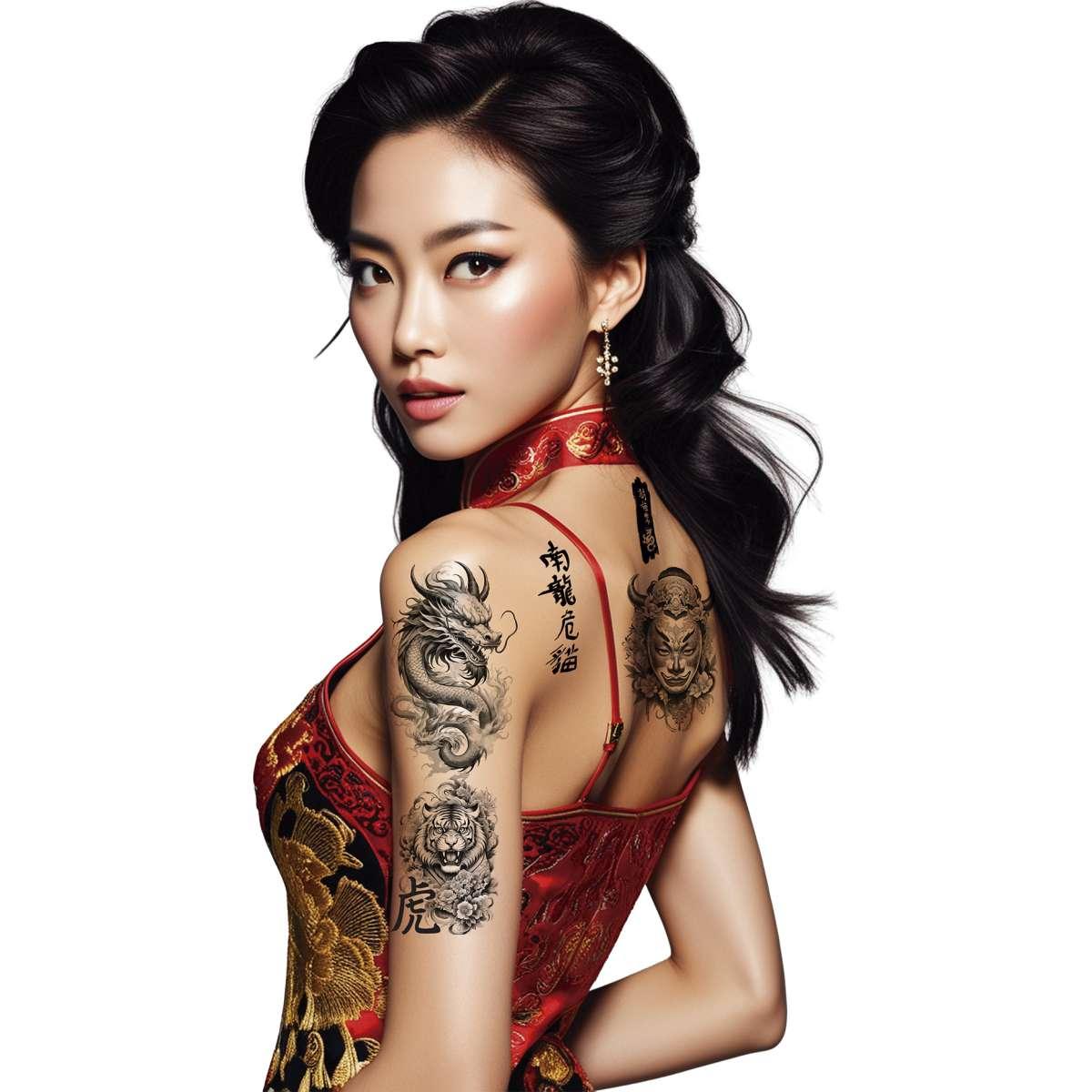Tatuaggi rimovibili corpo asiatici