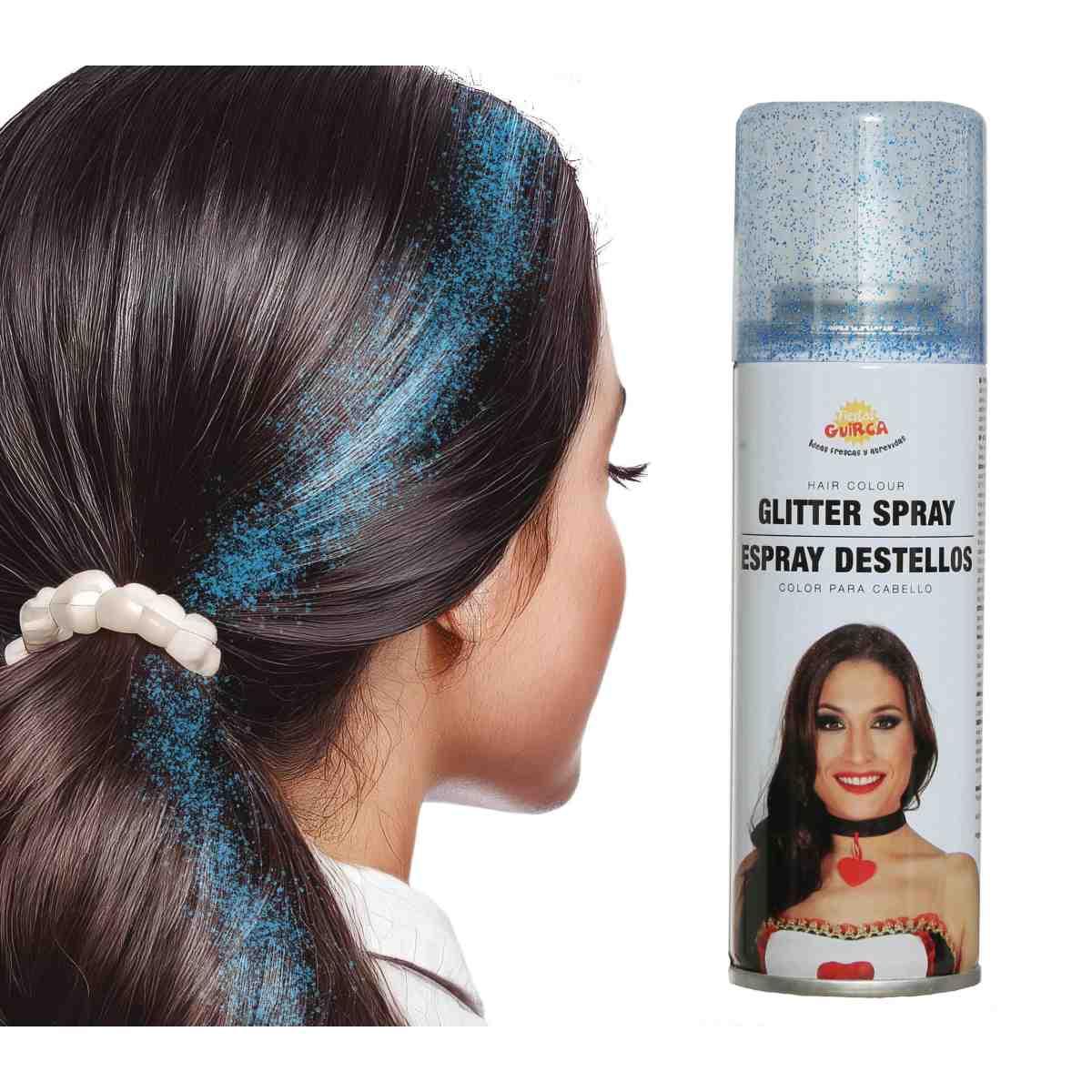 Spray capelli glitter blu ml