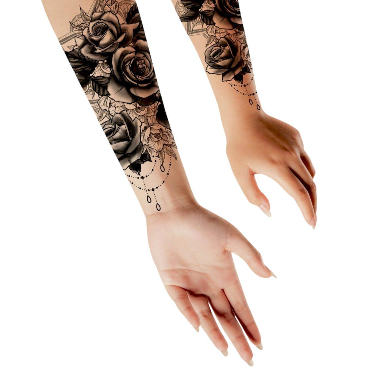 Tatuaggi rimovibili corpo rose