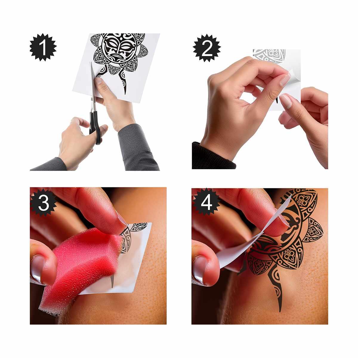 Tatuaggi viso corpo rimovibili tribali tartaruga