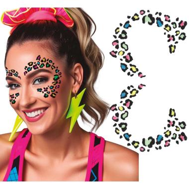 Tatuaggi viso rimovibili leopardo multicolor