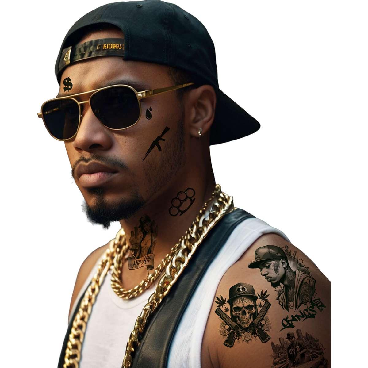 Tatuaggi rimovibili corpo thug life