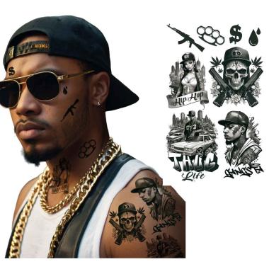 Tatuaggi rimovibili corpo thug life
