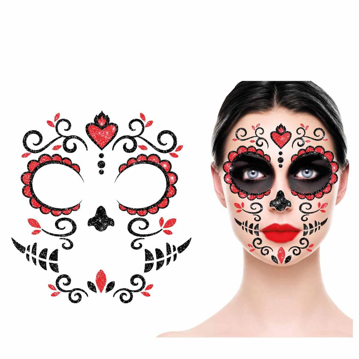 Tatuaggi viso rimovibili catrina