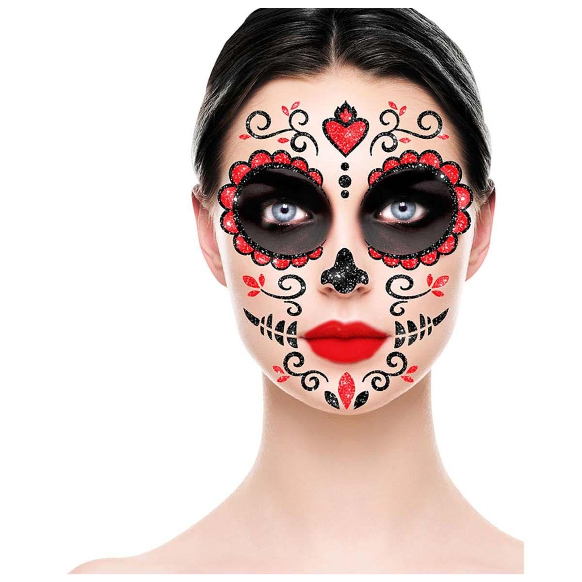 Tatuaggi viso rimovibili catrina