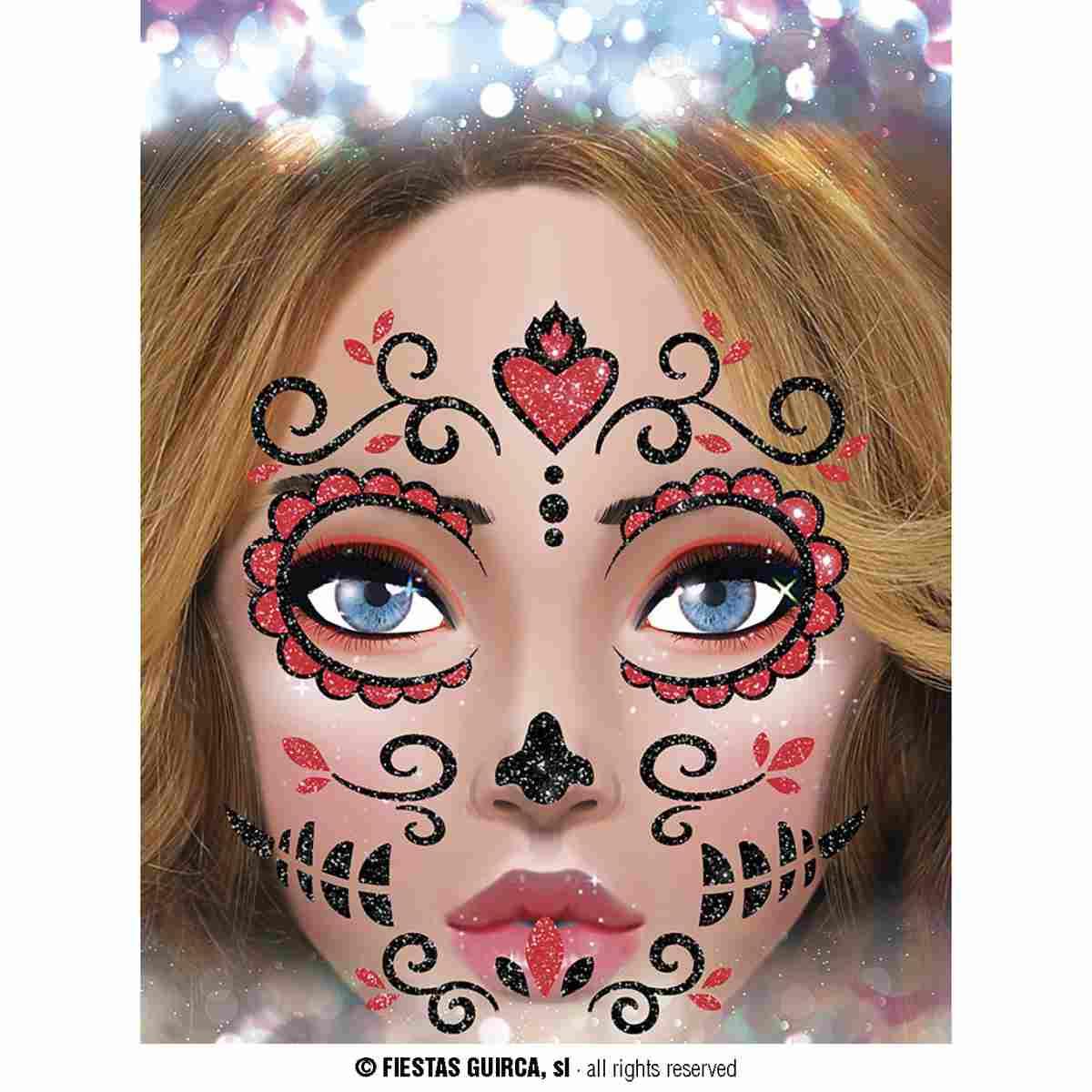 Tatuaggi viso rimovibili catrina