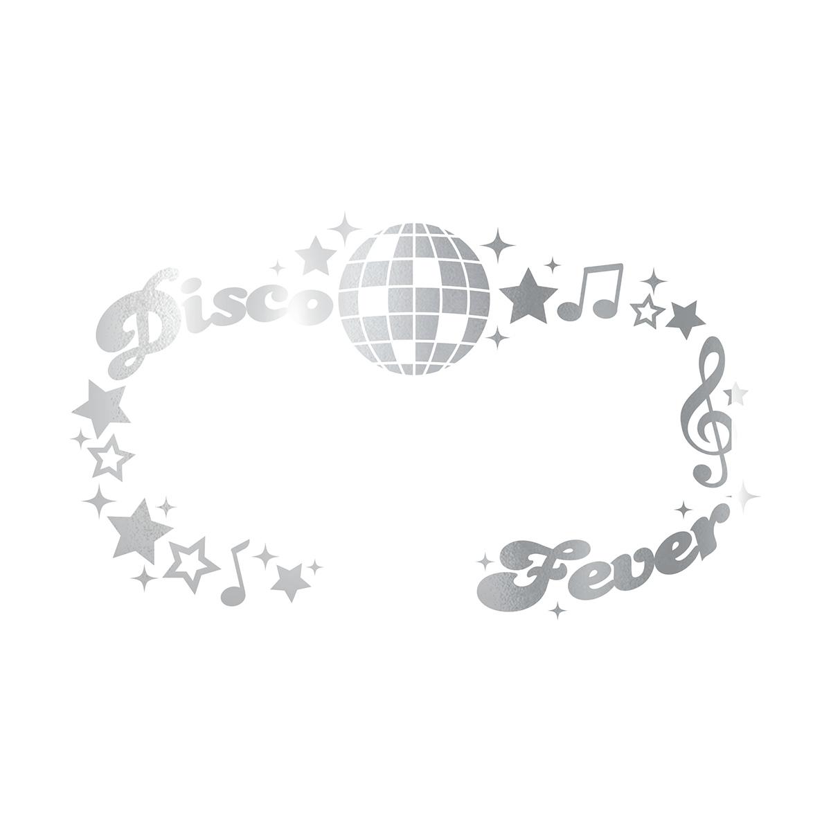 Tatuaggi viso rimovibili disco argento glitter