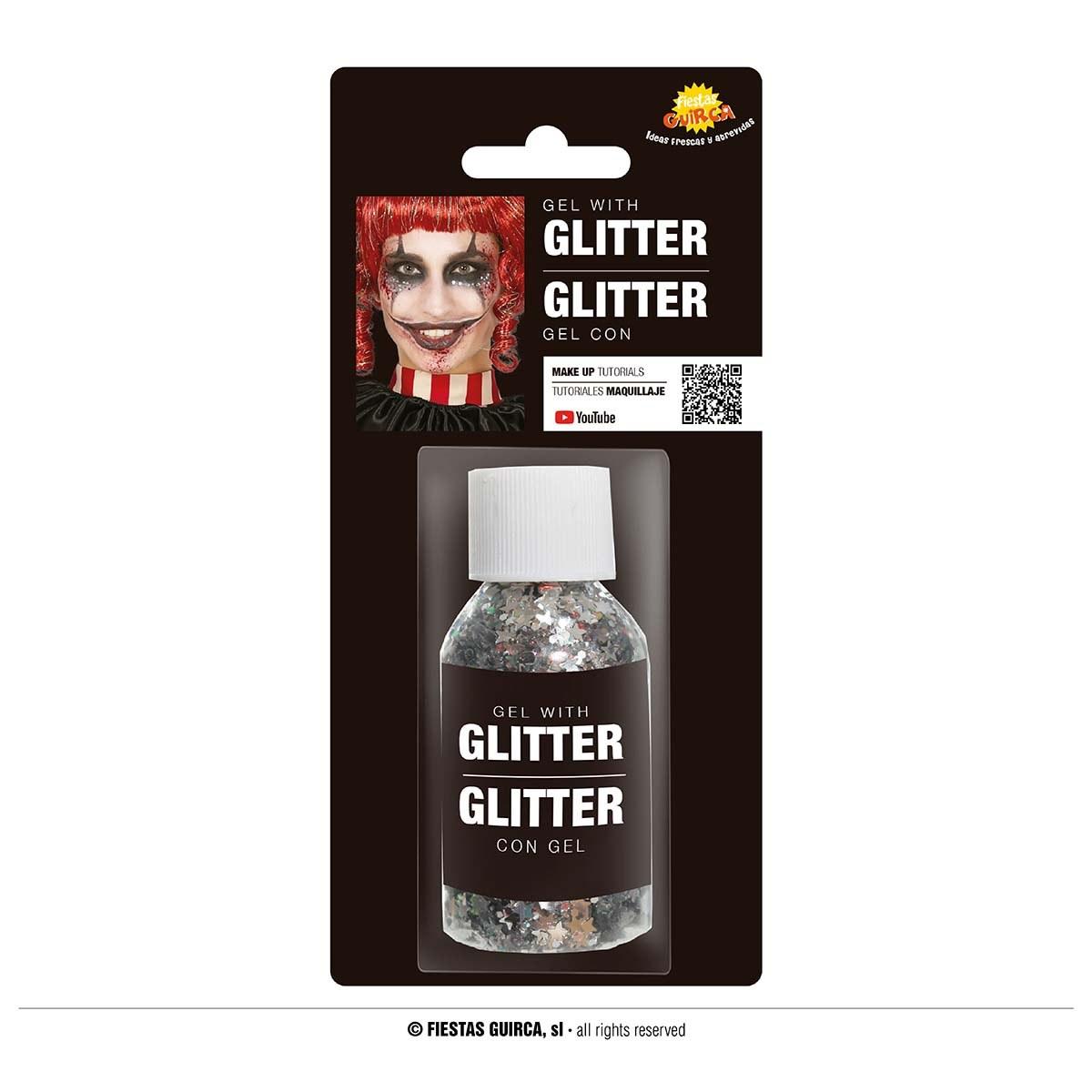 Trucco gel glitter argento gr