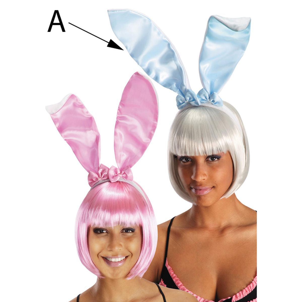 Cerchietto coniglio orecchie 2 colori rosa azzurro