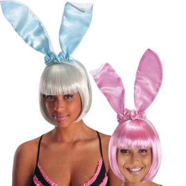 Cerchietto coniglio orecchie 2 colori rosa azzurro