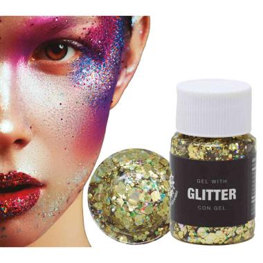 Trucco gel glitter oro