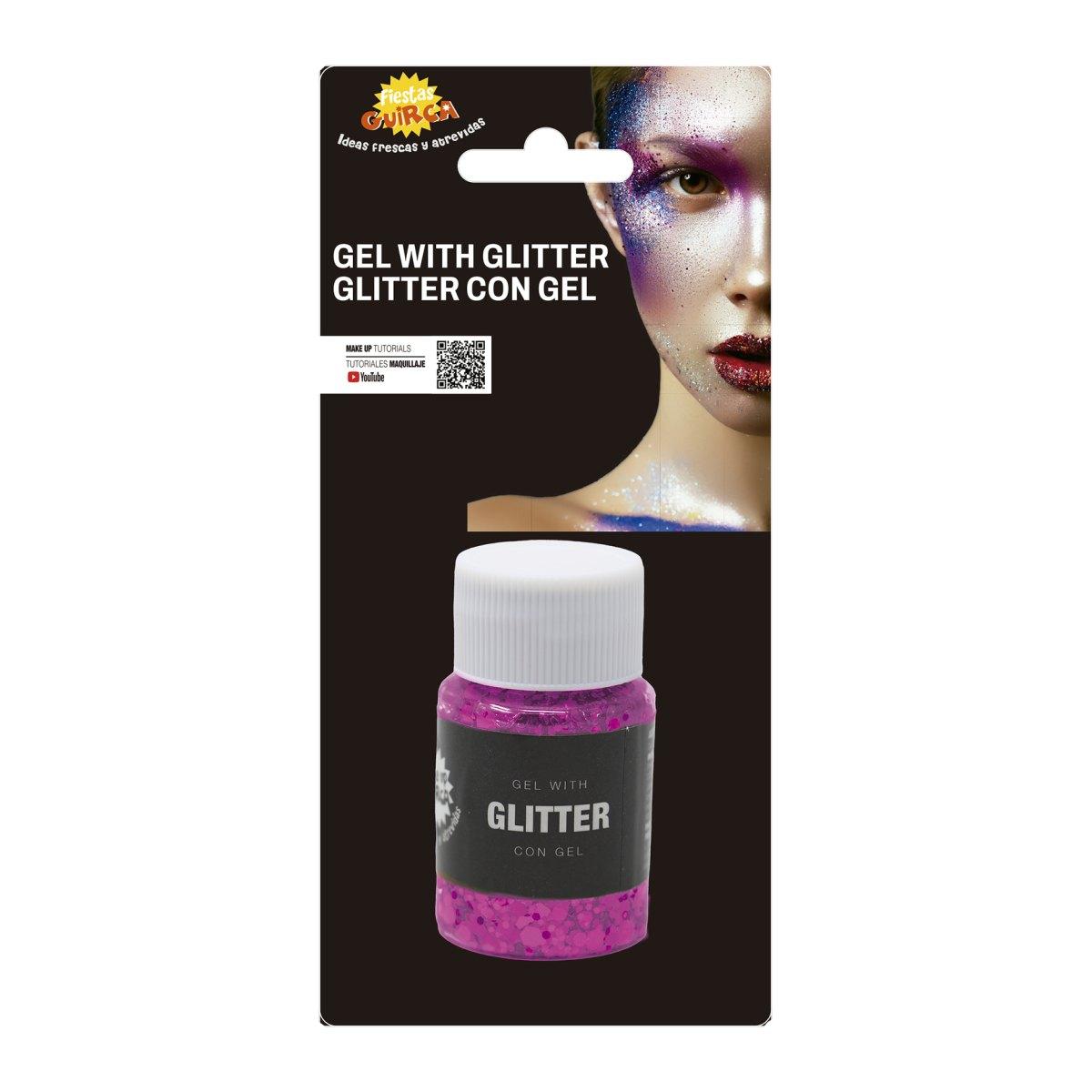 Trucco gel glitter fucsia gr