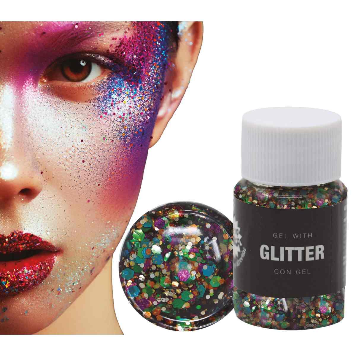 Trucco gel glitter multicolor gr