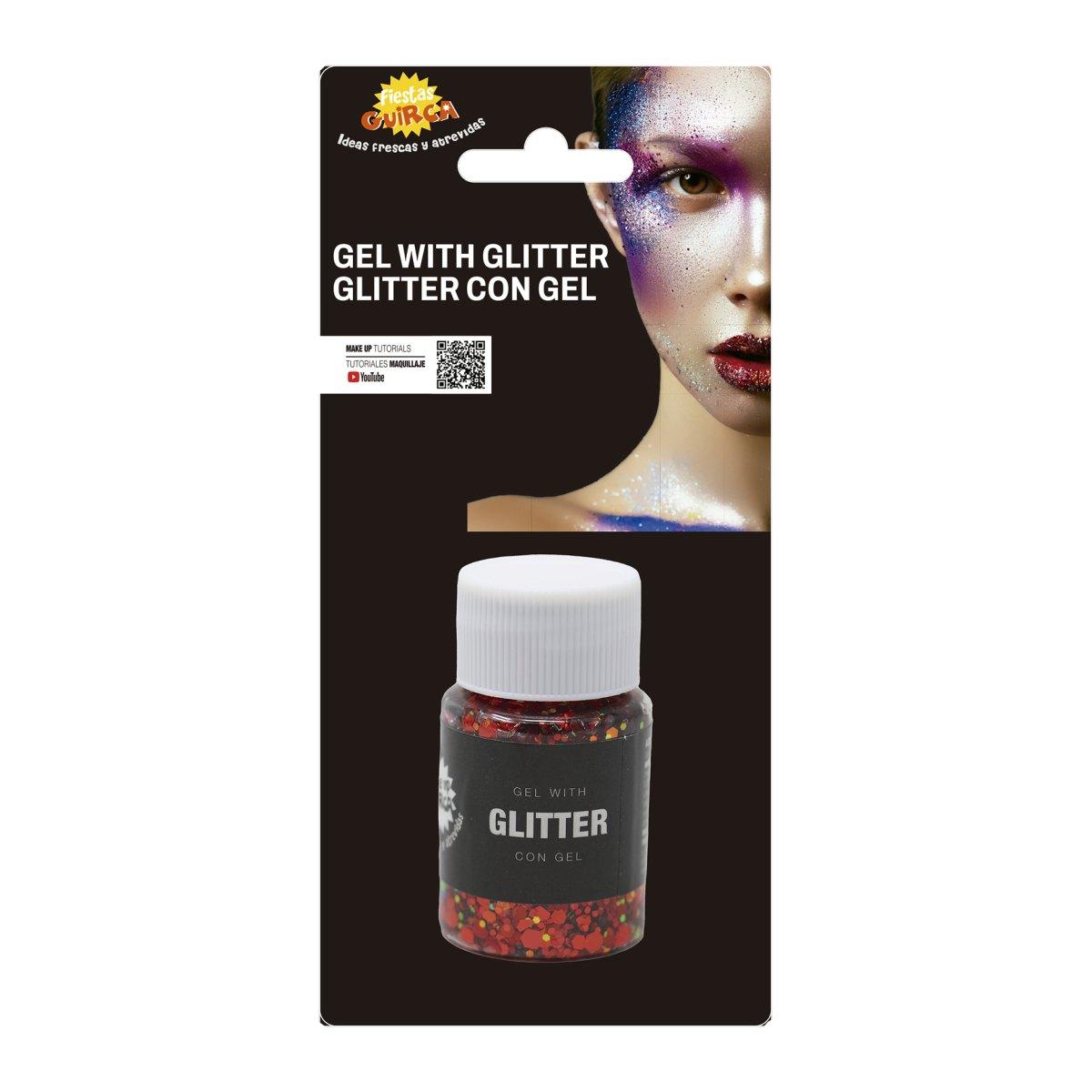 Trucco gel glitter rosso gr