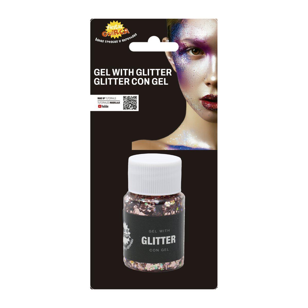 Trucco gel glitter oro rosa gr