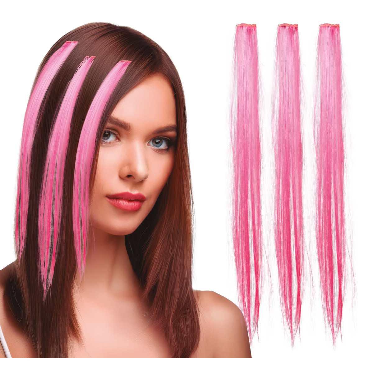 Extension capelli rosa Set 3 pz