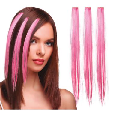 Extension capelli rosa Set 3 pz