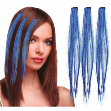 Extension capelli blu Set 3 pz