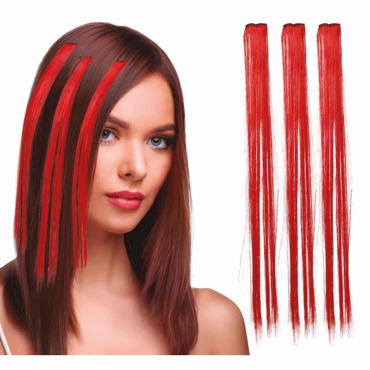 Extension capelli rosse Set 3 pz