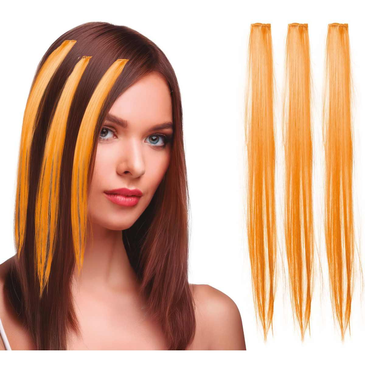 Extension capelli arancione Set 3 pz