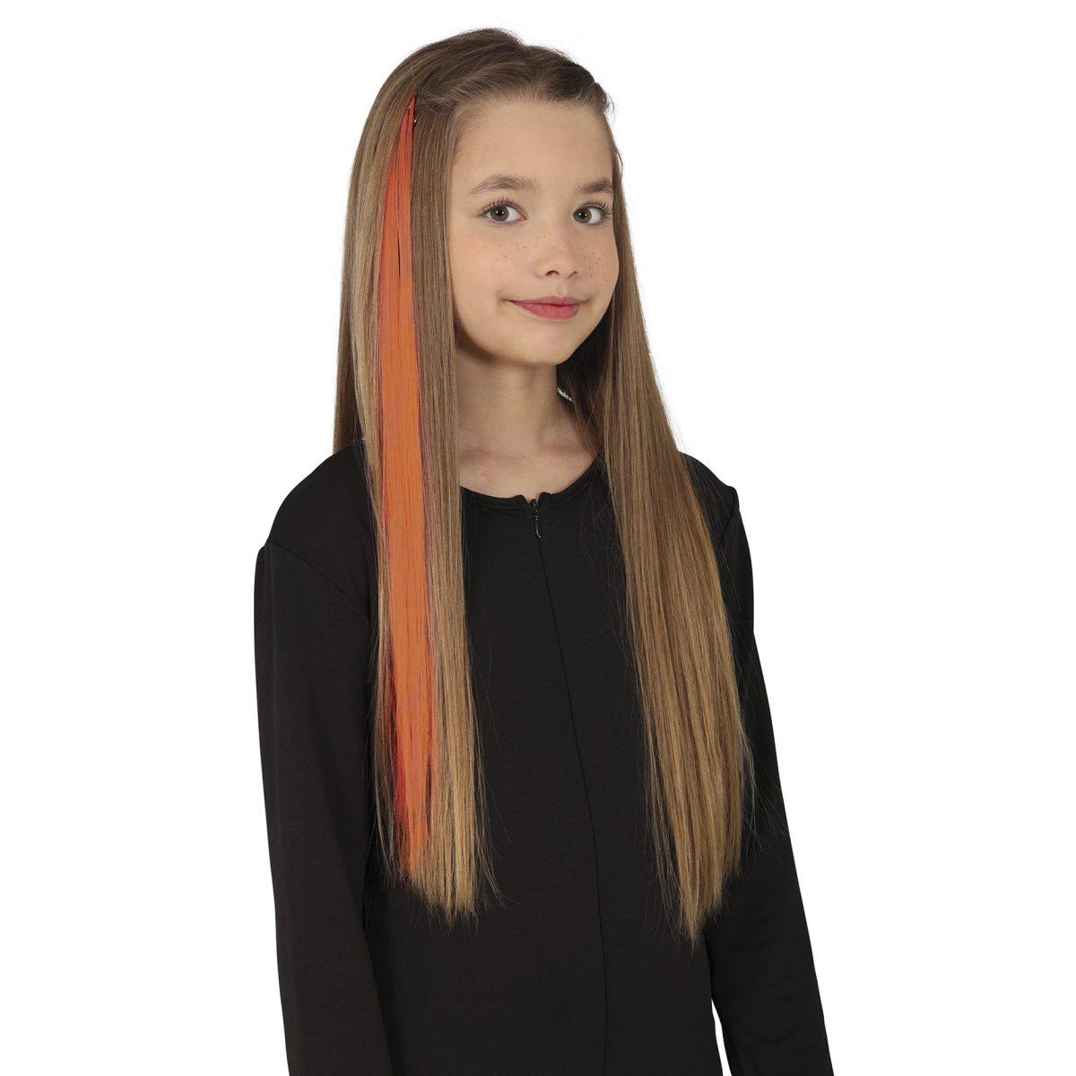 Extension capelli arancione Set 3 pz