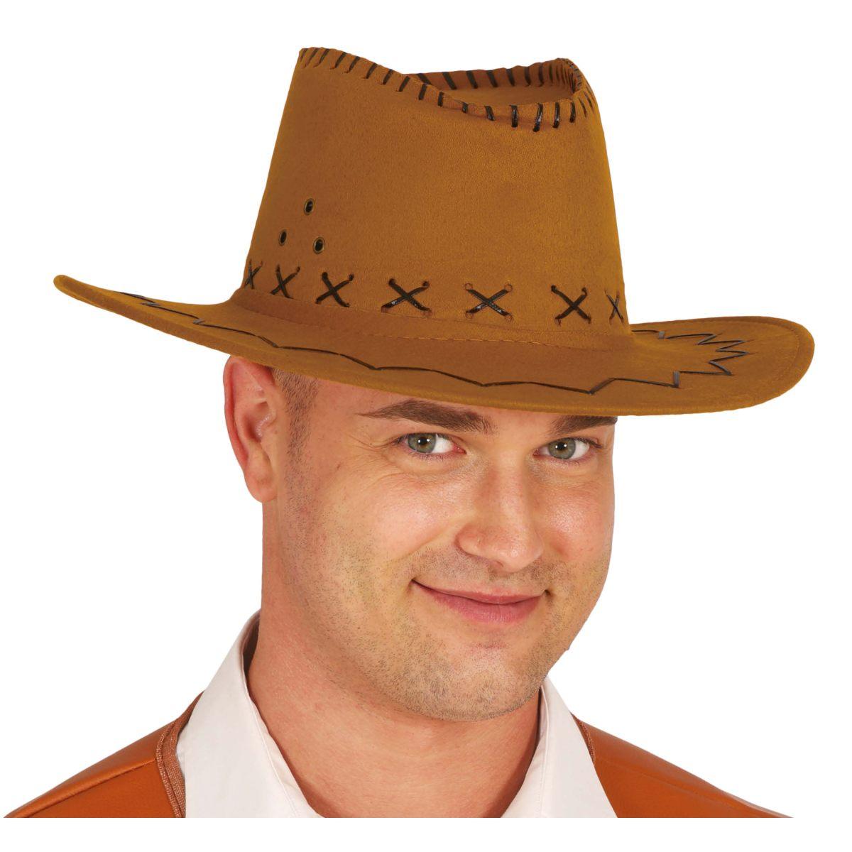 Cappello cowboy marrone chiaro cuciture