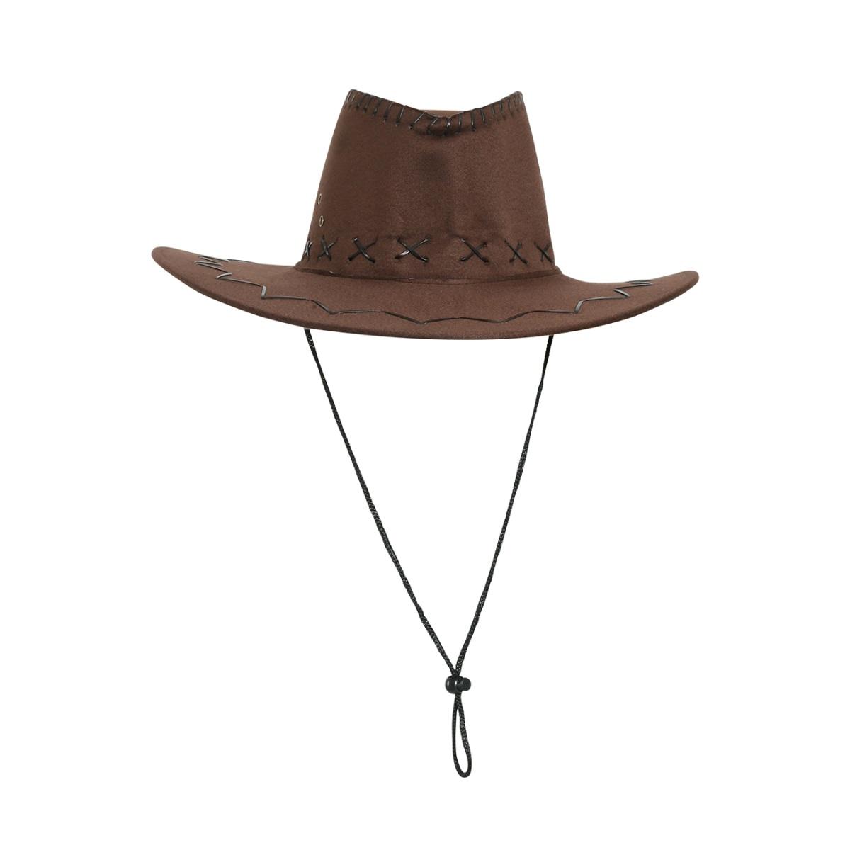 Cappello cowboy marrone chiaro cuciture