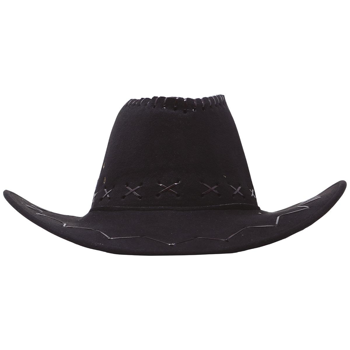 Cappello cowboy nero cuciture
