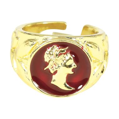 Anello metallo romano oro stemma