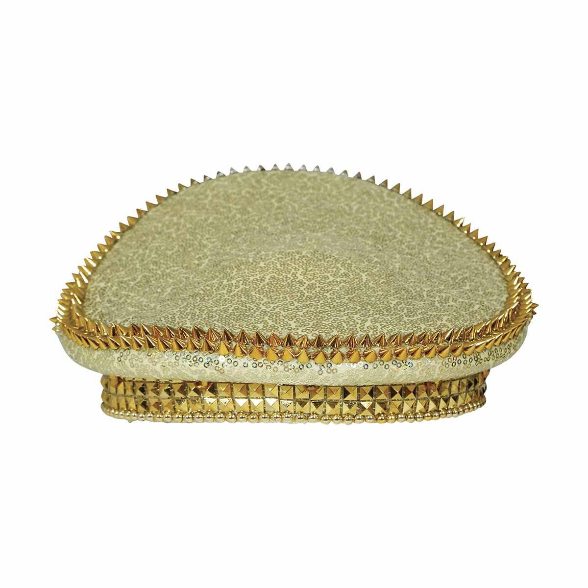 Cappello oro strass visiera