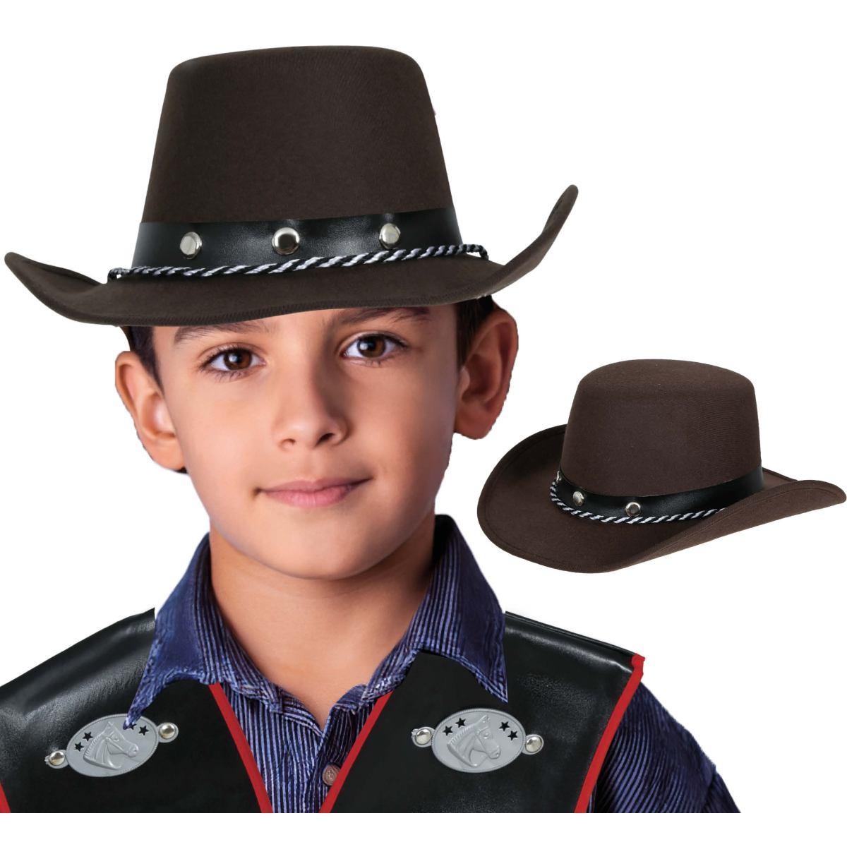 Cappello cowboy feltro baby marrone