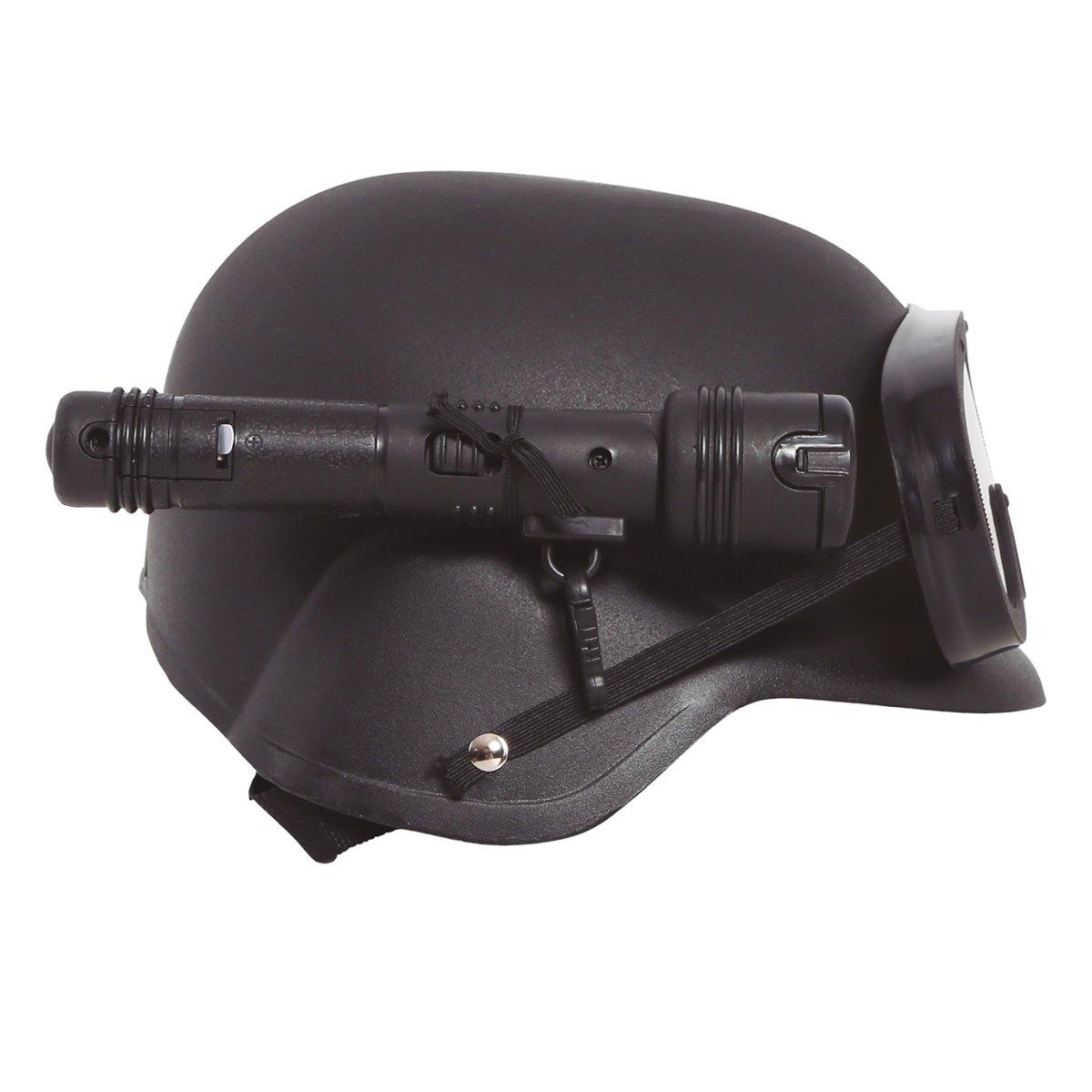 Elmo poliziotto casco nero antisommossa