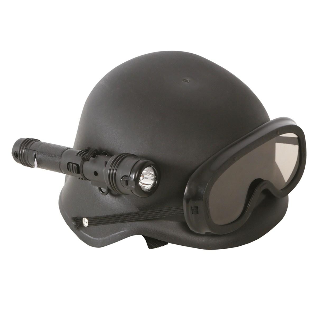 Elmo poliziotto casco nero antisommossa
