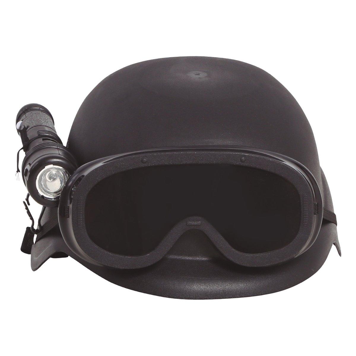 Elmo poliziotto casco nero antisommossa