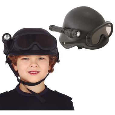 Elmo poliziotto casco nero antisommossa